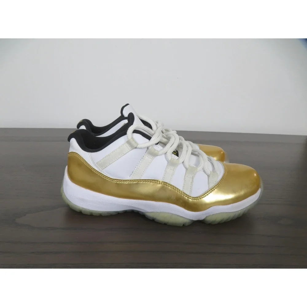 Jordan 11 Retro Low Shoes Mens 8 White Gold Basketball Sneakers 2016 528895-103